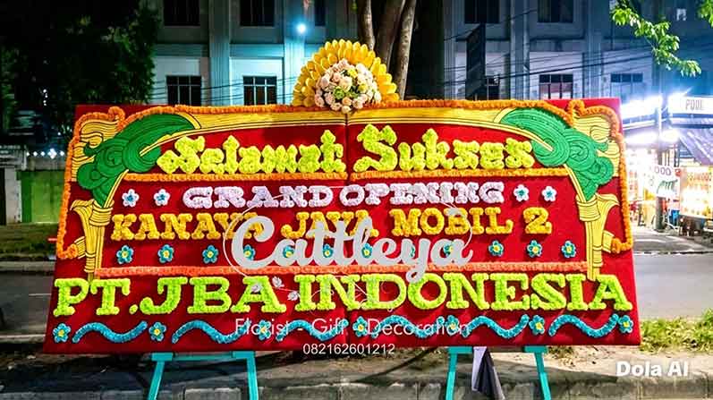 papan bunga gandeng 1 mahkota artificial ucapan selamat sukses